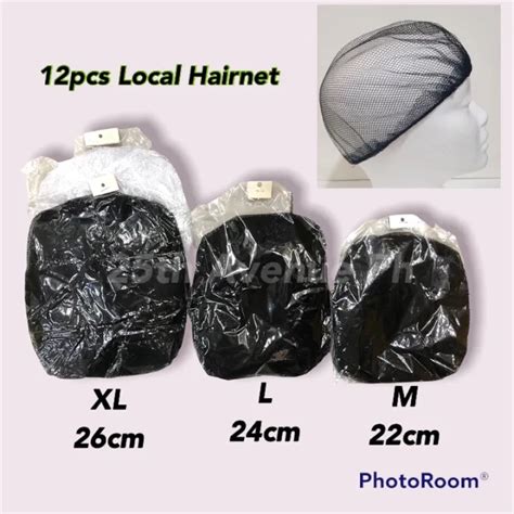 25th ️ 12pcs Local Hairnet Made Black White Canteen Restaurant Hairnet ...