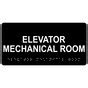 ADA Elevator Mechanical Room Braille Sign RSME 306 WHTonBLK