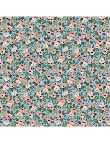 Tissu Coton Rifle Paper Co Rosa Chambray Garden Party Cotton Steel