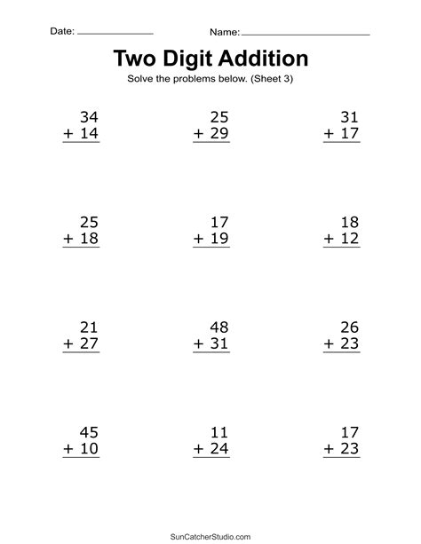 Addition Worksheets For Grade 3