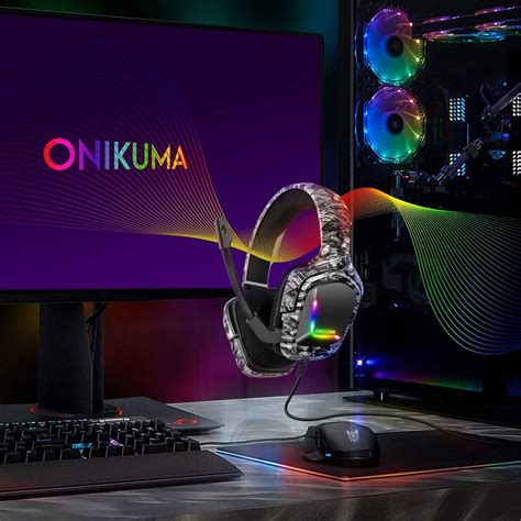 Headset Gamer Profissional Onikuma K20 Camuflado Cinza Kase Distribuidora