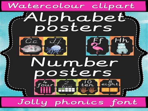 Mash Class Level Watercolour Alphabet And Number Posters Jolly