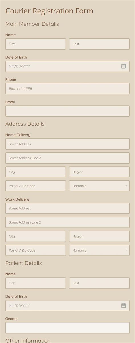 Courier Registration Form Template | 123FormBuilder