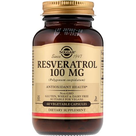 Solgar Resveratrol 100 Mg 60 Vegetable Capsules Byclue