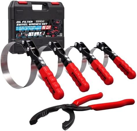 Spurtar Swivel Oil Filter Wrench Set Of Adjustable Oil Filter Pliers