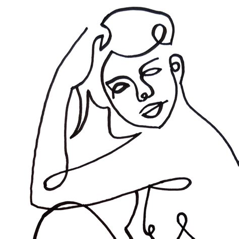 Beautiful Nude Woman One Line Art Drawing By Lada Kholosho 2022