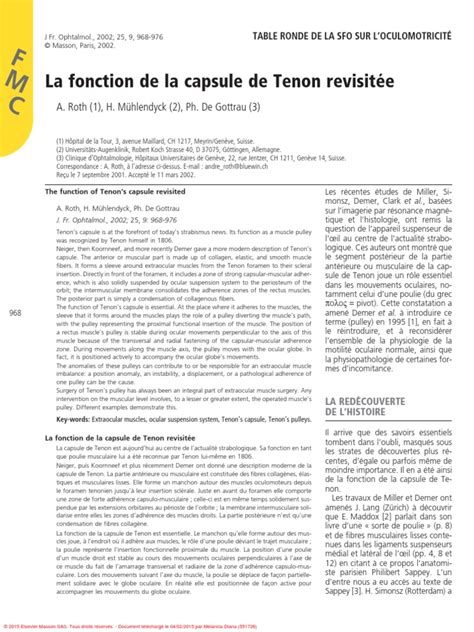 La Fonction de La Capsule de Tenon Revisitée | Musculoskeletal System ...