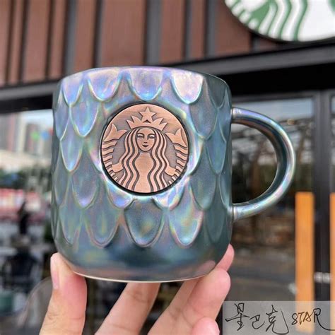 Starbuck Cup Classic 414ml Fish Scale Goddess Seal Mug Ceramic Coffee