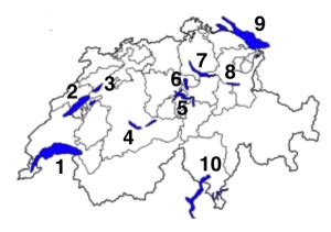 Schweiz Gr Ten Seen I Karten Bung