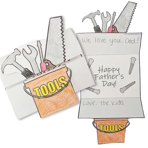 Fathers Day Tool Card Raising Hooks