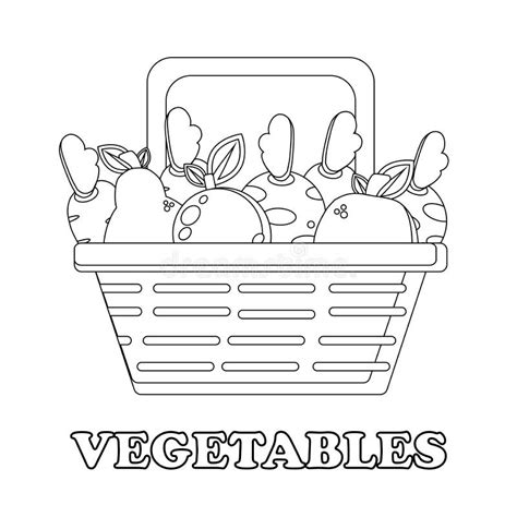 Vegetable On The Basket Coloring Page Healthy Food Coloring Page For