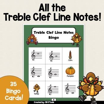 Thanksgiving Treble Clef Notes Bundle Bingo Games Music Bingo Activity