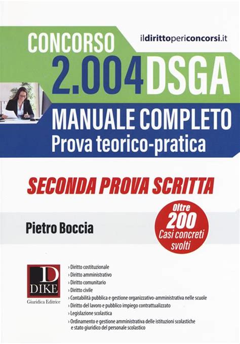 Concorso Dsga Manuale Completo Prova Teorico Pratica Casi