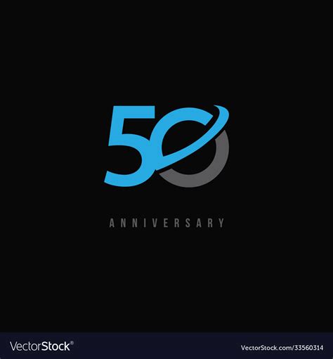 50 year anniversary template design Royalty Free Vector