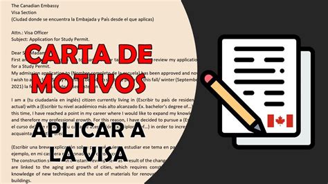 Carta De Motivos Para Visa De Canad C Mo Redactar Explanation