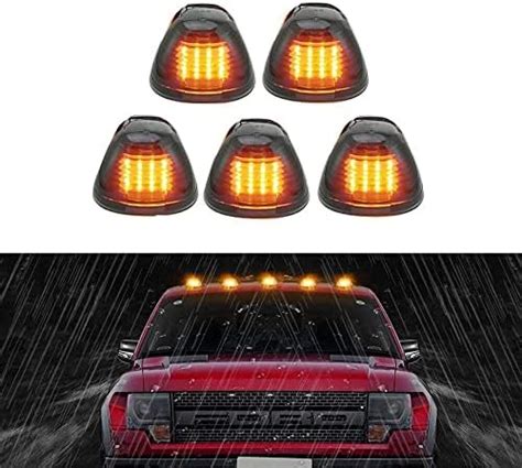 Amazon 5 X Cab Marker Light Smoke Lens With Amber 16 LED Roof