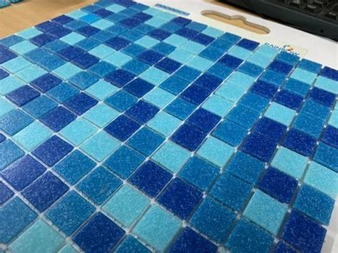 Blue Flooring Glass Mosaic Tiles For Swimming Pool Thickness Mm At