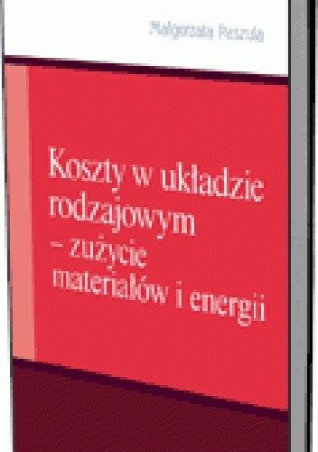 Koszty W Uk Adzie Rodzajowym Zu Ycie Materia W I Energii Ma Gorzata