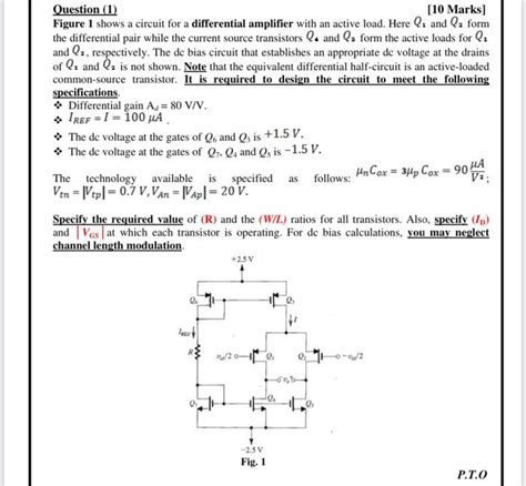 Solved Question 1 10 Marks Figure 1 Shows A Circuit For