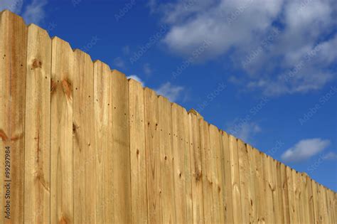 wood fence perspective view Stock Photo | Adobe Stock