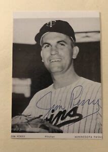 Jim Perry Minnesota Twins Autographed Photo Postcard EBay