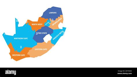 Bunte Politische Karte Von S Dafrika Rsa Verwaltungsabteilungen