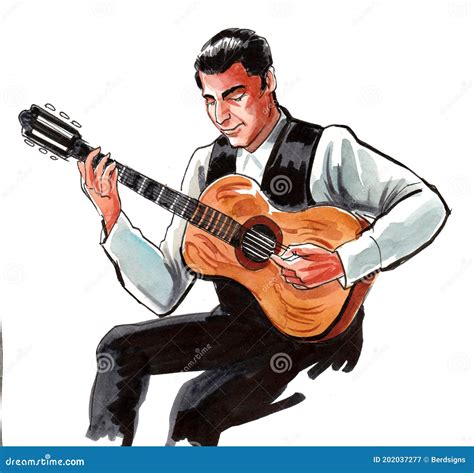 Flamenco Musician Stock Illustration Illustration Of Artwork 202037277