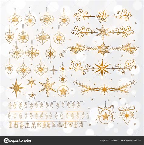 Collection Of Christmas Decorations Stock Vector By Elinacious 172595648