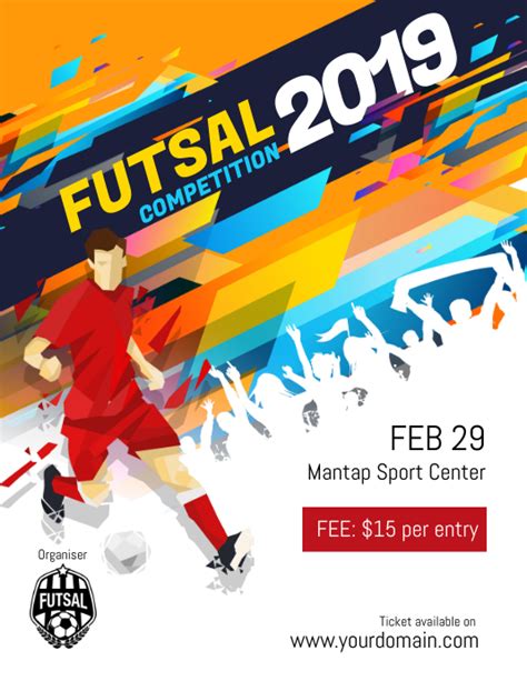 Modèle Football Futsal Tournoi De Football Compétition Flyer Affiche