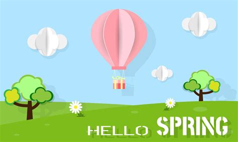 sping background  paper cut style  vector art  vecteezy