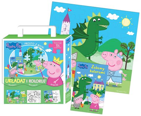 Peppa Pig Układaj i koloruj Opracowanie zbiorowe Książka w Empik