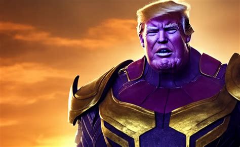 Donald Trump Wearing Thanos Armour Hd 4 K Photo Stable Diffusion