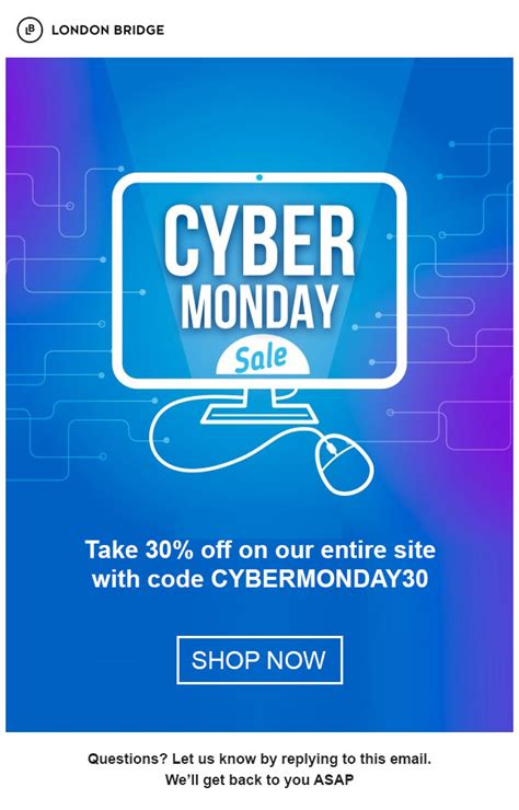 Cyber Monday Sale Email