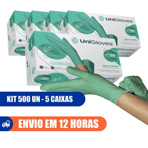 Luva Latex Verde Lano E Kit 500un 5 Caixas Sem Po Unigloves Shopee Brasil