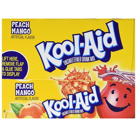 Kool Aid Unsweetened Peach Mango Powdered Drink Mix Caffeine Free 0