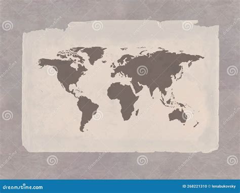 Carte Du Monde Aquarelle Peinte Texture Papier Ancienne Style Vintage