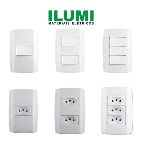 Tomadas E Interruptores Menor Preço - Tomada e Interruptores Slim 10A 20A Monobloco Ilumi - Melhora o Preço
