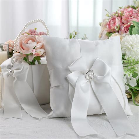 Amazon JOHOUSE 2PCS Wedding Ring Pillow Set Wedding Ring Bearer