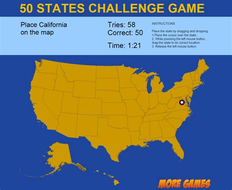 United States Map game - 50 States Challenge by dexterfly | CodeCanyon