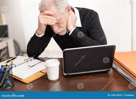 Portrait Of Overworked Senior Businessman Stock Image Image Of