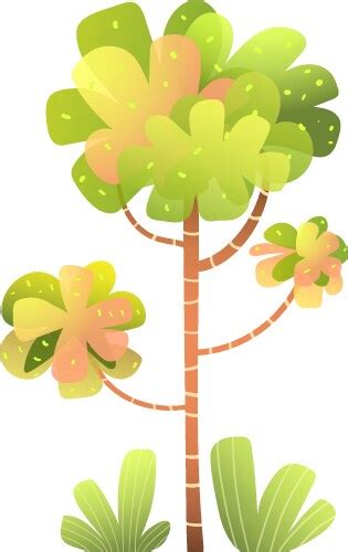 Abstract trees and bushes collection clipart Vector Image