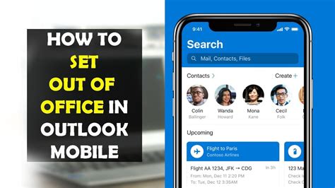 How To Set Out Of Office In Outlook Mobile Youtube