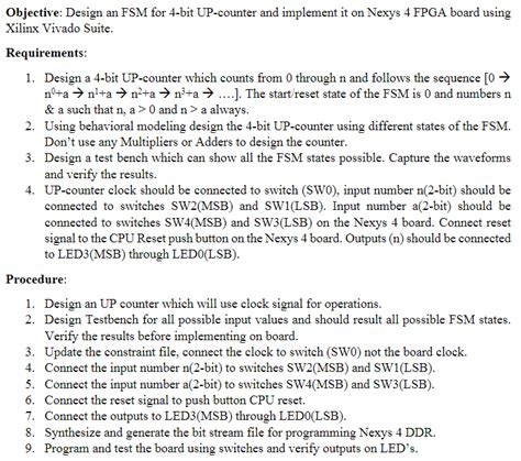 A Objective Design An FSM For 4 Bit UP Counter And Chegg