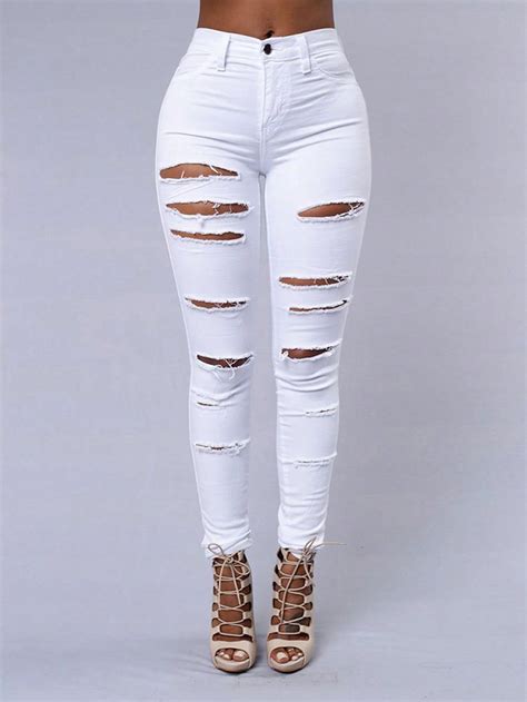 Jean Skinny Déchiré Mode en ligne SHEIN FRANCE