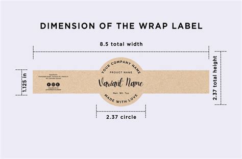 Printable Wrap Soap Label Cigar Band Soap Label Custom Soap Etsy