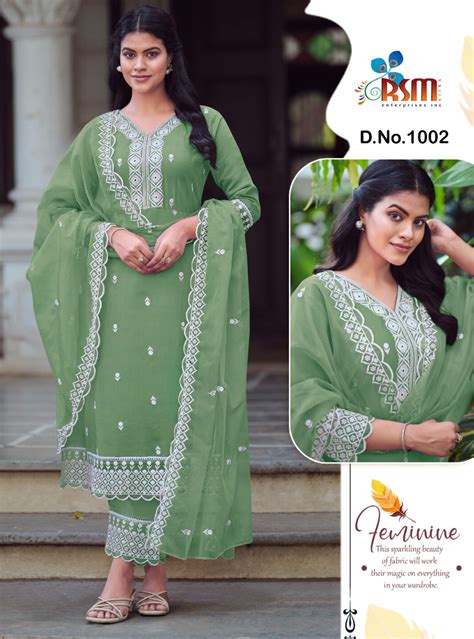 Roman Silk Embroidered Kurti Set Rsm Silks Online