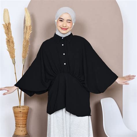 Jual Mybamus Narumi Batwing Blouse Tops Wanita Atasan Bigsize