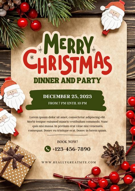 Page Free Printable Customizable Christmas Flyer Templates Canva