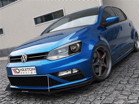 Front Racing Splitter Vw Polo Mk5 Gti Facelift With Wings Maxton