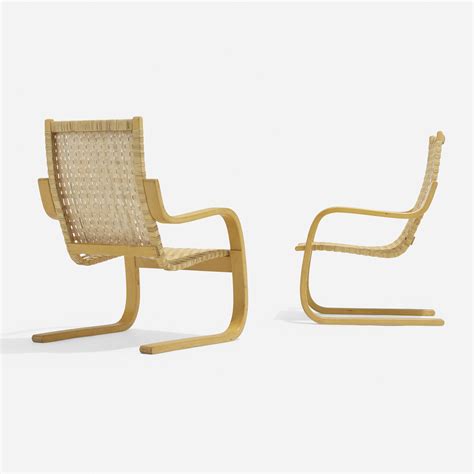 Alvar Aalto Cantilevered Chairs Model 406 Pair Circa 1960 MutualArt